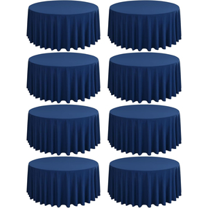 Custom <b>Round</b> Embroidered Woven Waterproof Oilproof Spandex Velvet <b>Tablecloth</b> for Outdoor Parties Weddings Banquets - Product Image 1