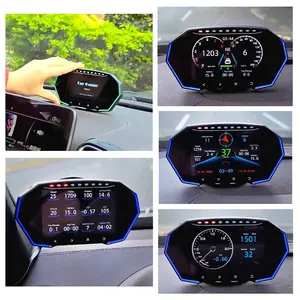 Popüler araba OBD2 elektronik dokunmatik ekran düğmesi 5.5 inç araba tüm arabalar için F11 Head up Display HUD kilometre