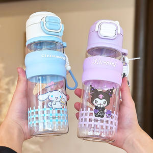 Zuo Mu Sanrio <b>Water</b> <b>Bottle</b> 500Ml Leak Proof <b>With</b> <b>Straw</b> And Strap For Kids School Use - Product Image 4