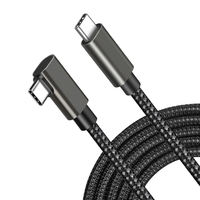 Cable USB3.0 de 1 m con Cubierta de Nailon, Blindaje Trenzado, 40 GBPS, 8K, Ángulo Recto, Compatible con Thunderbolt 3, Carga Rápida de 5 A, Computadora, IOS, Tipo-C