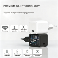 Pengisi Daya Cepat Mini 20W untuk Perjalanan dan Perjalanan Bisnis, Pengisi Daya Portabel GAN dengan Perlindungan Pengisian Daya Ganda
