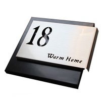 Plaque de porte moderne en acier inoxydable personnalisable, plaque de bureau, signalétique de magasin, numéro de maison, personnalisation du nom et de l'adresse