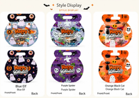 Pochette refermable personnalisée pour Halloween avec motifs toile d'araignée, fantôme et citrouille pour emballage de bonbons et cadeaux (Option logo personnalisé)