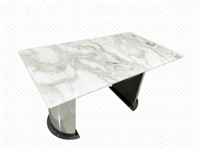 Table à manger de luxe en quartzite naturel Picasso, table à manger rectangulaire moderne en marbre bleu sodalite pour villa, maison, hôtel