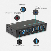 Hub USB 3.0 Sipolar Sipolar personnalisé OEM en aluminium haute vitesse 36W avec prise US EU UK 7 ports en métal