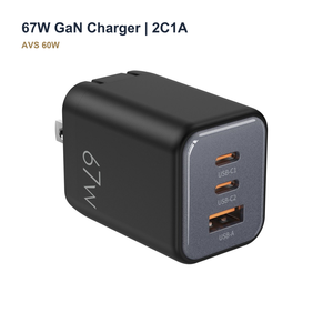 Caricatore Rapido GaN 67W 2C+A con AVS DPS, Adattatore da Parete USB-C PD a 3 Porte, Alimentatore Dinamico 60W per iPhone 18, Certificato CE FCC RoHS CCC - Product Image 1