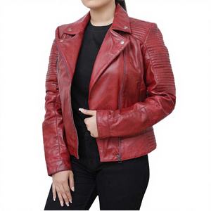 Veste de moto pour femme de luxe, imperméable, tissée, automne/hiver, avec fermeture éclair, en cuir PU noir - Product Image 2