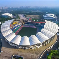 Auvents circulaires personnalisés en forme de pétale pour stade de football, membrane architecturale en PVDF/PTFE, pare-soleil pour les aires de repos du parc