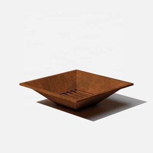 Round <strong>Steel</strong> Wood-burning Fire Pit Bowl <strong>Outdoor</strong> Corten <strong>Steel</strong> Metal Rectangular Wood Burning Rusty Fire Pit/<strong>Fireplace</strong> - Product Image 6