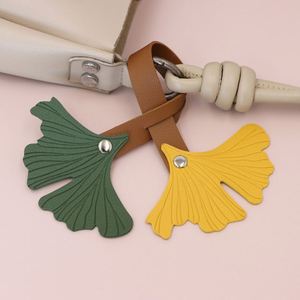 Creative PU Leather Gingko Bag Charm Pendant Fashion Handbag <b>Ornament</b> <b>Car</b> Keychain Accessories - Product Image 4