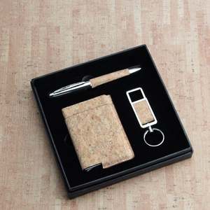 Ensemble de stylos à bille en liège B5, pour journal intime, Agenda, ensemble cadeau, avec boîte en papier - Product Image 3