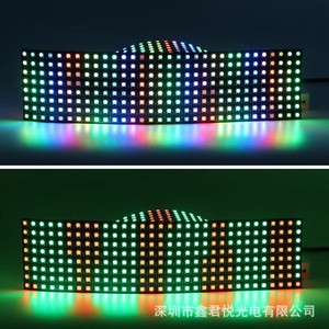 WS2812B แผงไฟ LED สีเต็มรูปแบบ 8X8 8X32 16X16 พิกเซล 5V โมดูลจอแสดงผลแบบตั้งโปรแกรมได้ - Product Image 2