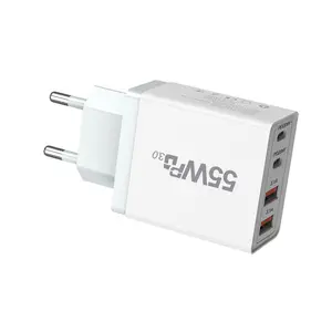 55W PD sạc nhanh EU chúng tôi anh AU 2 Type-C 2USB cổng nhiều đầu ra adapter điện thoại di động Du Lịch Tường sạc