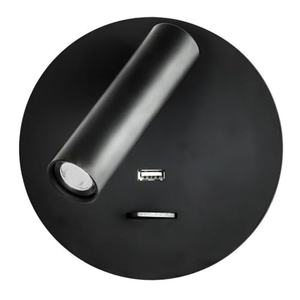 Lampe ronde 4000k, 150lm, 14x14x12cm, interrupteur, USB, noir - idéale pour l'éclairage dans les petits espaces et comme lampe - Product Image 1