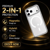 Étui de téléphone antichoc en TPU+PC transparent magnétique N52 pour iPhone 18 Pro/iPhone 18 Pro Max OEM personnalisé