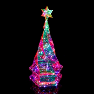 60cm 3D effet cristal cadeau LED lumineuse <span class=keywords><strong>spirale</strong></span> arbre <span class=keywords><strong>de</strong></span> Noël prismatique LED veilleuse décorations d'arbre <span class=keywords><strong>de</strong></span> Noël - Product Image 5