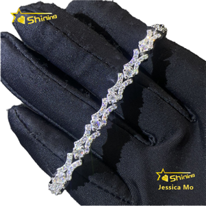 Nouveau Design XO Fire Jewelry Hip Hop VVS Moissanite Testée au Diamant Certificat GRA Plaqué Rhodium Argent S925 Cadeau - Product Image 2