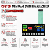 Teclado de Membrana Personalizado con Superficie Gráfica Digital, Teclado de Cúpula Metálica Flexible FFC, Panel Impermeable para Sistema de Dimensionamiento