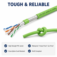 Kabel Cat6 SFTP Drag Chain 250MHz Gigabit Berpelindung Ganda dengan Jaket PVC Kekuatan Tinggi 8 Inti 4 Pasangan 24AWG 300V Siap untuk Robot