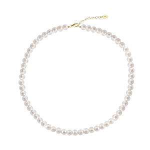 GPN26 RINNTIN Collar de Perlas Cultivadas de Agua Dulce con Cierre de Langosta de Plata de Ley 925 Chapado en Oro de 14K para Mujer - Product Image 2