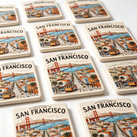 Magnete per Frigorifero Personalizzato in Resina con Monumenti USA, Souvenir Turistico 3D con Stampa UV in Rilievo, New York San Francisco