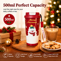 Gobelet de Noël personnalisé 500 ml, portable, sans BPA, en acier inoxydable isolé, ensemble de tasses de Noël, cadeau pour les faveurs de Noël