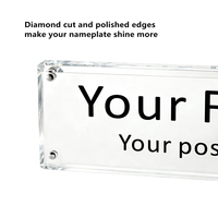 Plaque de nom pliable en acrylique, support double face en acrylique transparent, personnalisable DIY