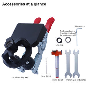 ตัวระบุตำแหน่งประตูตู้แบบเจาะรูชุดติดตั้งน่าเบื่อปลอกสว่านอเนกประสงค์ซ่อนขนาด35มม. บานพับถ้วย - Product Image 2