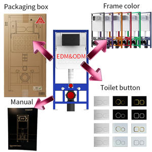 Inodoro de doble descarga para colgar en la pared con tanque oculto de diseño moderno, con botón <span class=keywords><strong>pulsador</strong></span> frontal de material de HDPE, el más moderno - Product Image 4