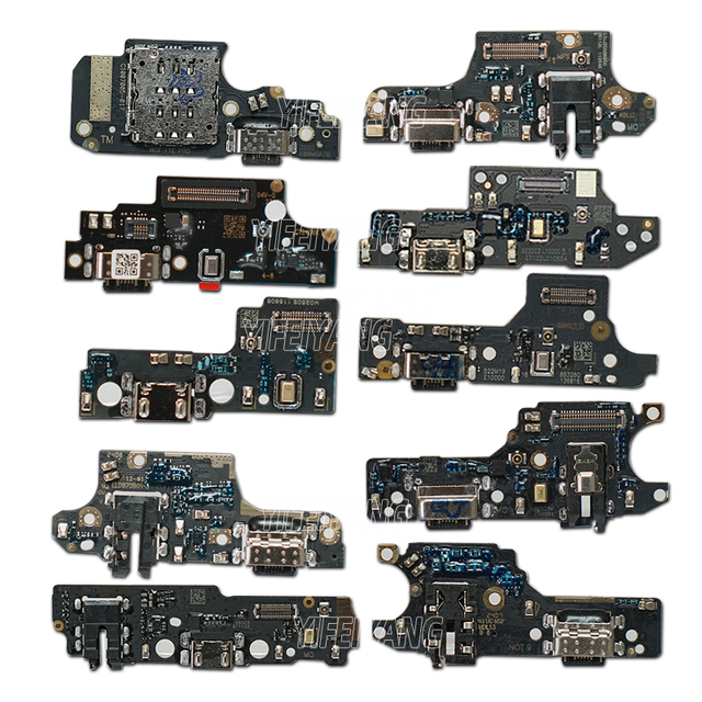 Yifeiyang Original USB Charging Dock Port Board Flex Cable for Redmi 9/9C/9A/Note 10T/10/9T/9S Pro Max NFC Black Bar