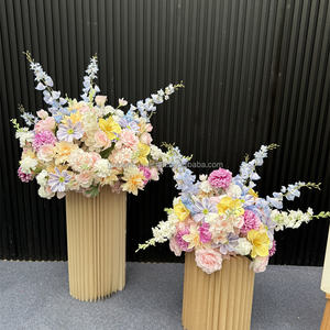 Di alta qualità <span class=keywords><strong>viola</strong></span> chiaro Candy Color <span class=keywords><strong>fiori</strong></span> di seta centrotavola Morandi disposizione piante verde ghirlanda di <span class=keywords><strong>fiori</strong></span> selvatici - Product Image 6