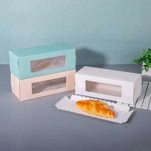 High Quality White Window Paper Bakery Packaging Swiss Roll Cake Boxes