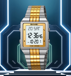 Nuovo Arrivo Orologio <span class=keywords><strong>da</strong></span> <span class=keywords><strong>Polso</strong></span> Uomo Skmei 2335 Lusso Oro Cinturino in Acciaio Inossidabile Impermeabile 30 Metri Orologio Digitale Sportivo con Allarme - Product Image 3