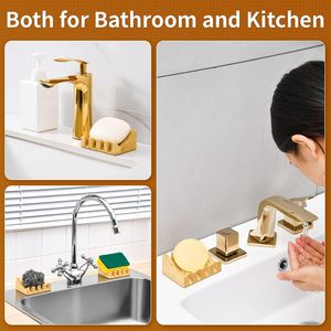 Jabonera de Bambú Natural CF con Revestimiento Impermeable, Autodrenante, Elevada, Antideslizante, para Baño y Cocina, con Soporte para Jabón en Barra - Product Image 5