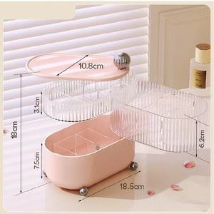 Organisateur de bijoux en acrylique rotatif pour filles Boîte de présentation en plastique pour boucles d'oreilles Bracelets Bagues Colliers Accessoires de <span class=keywords><strong>cheveux</strong></span> - Product Image 6