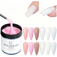 HS Wholesale Gel de construction rapide pour ongles, Soak Off, sans HEMA, UV LED, transparent, OEM, Gel de construction effet gelée pour extension d'ongles, en vrac
