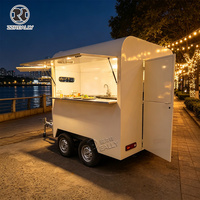 Remorque mobile OEM en acier inoxydable pour burgers, entièrement équipée, taille personnalisée, avec friteuse et cuisine complète pour la vente de restauration rapide