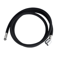 Tuyau d'évier noir moderne super flexible avec raccord rapide F1/2 pivotant à 360 degrés, en nylon tressé PE/EPDM pour salle de bain et cuisine