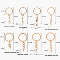 Vente en Gros Anneaux Brisés en Métal Plaqué Or Rose 25mm 30mm avec Chaîne et Fermoir Mousqueton pour Fabrication de Bijoux Porte-clés DIY