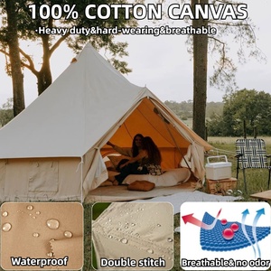 Tente de camping extérieure imperméable touristique <span class=keywords><strong>4</strong></span> <span class=keywords><strong>saisons</strong></span> tente de luxe 3M 4M 5M 6M coton Oxford tente toile mongole <span class=keywords><strong>yourte</strong></span> cloche tente de camping - Product Image 6