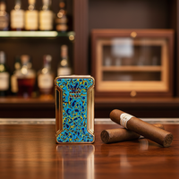 Briquet électronique à torche unique en métal JIFENG JF-092 avec impression UV personnalisée, rechargeable au butane, idéal pour les cadeaux d'affaires