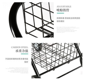 <span class=keywords><strong>Chariot</strong></span> de courses pliable en métal Jielai, <span class=keywords><strong>chariot</strong></span> de courses électronique pour les supermarchés, double panier, <span class=keywords><strong>chariot</strong></span> de courses pliable avec grandes roues - Product Image 3