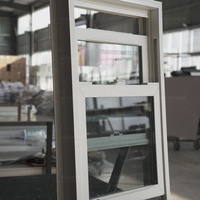 Fenêtres à double battant en vinyle avec glissière verticale en PVC-U et moustiquaire en fibre de verre, fenêtre à double battant en PVC-U sur mesure pour maisons
