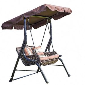 <strong>Garden</strong> <strong>Swing</strong> <strong>Bench</strong> 2 Seater PE Wicker With Canopy Metal Frame Outdoor <strong>Swing</strong> Chair OEM - Product Image 5