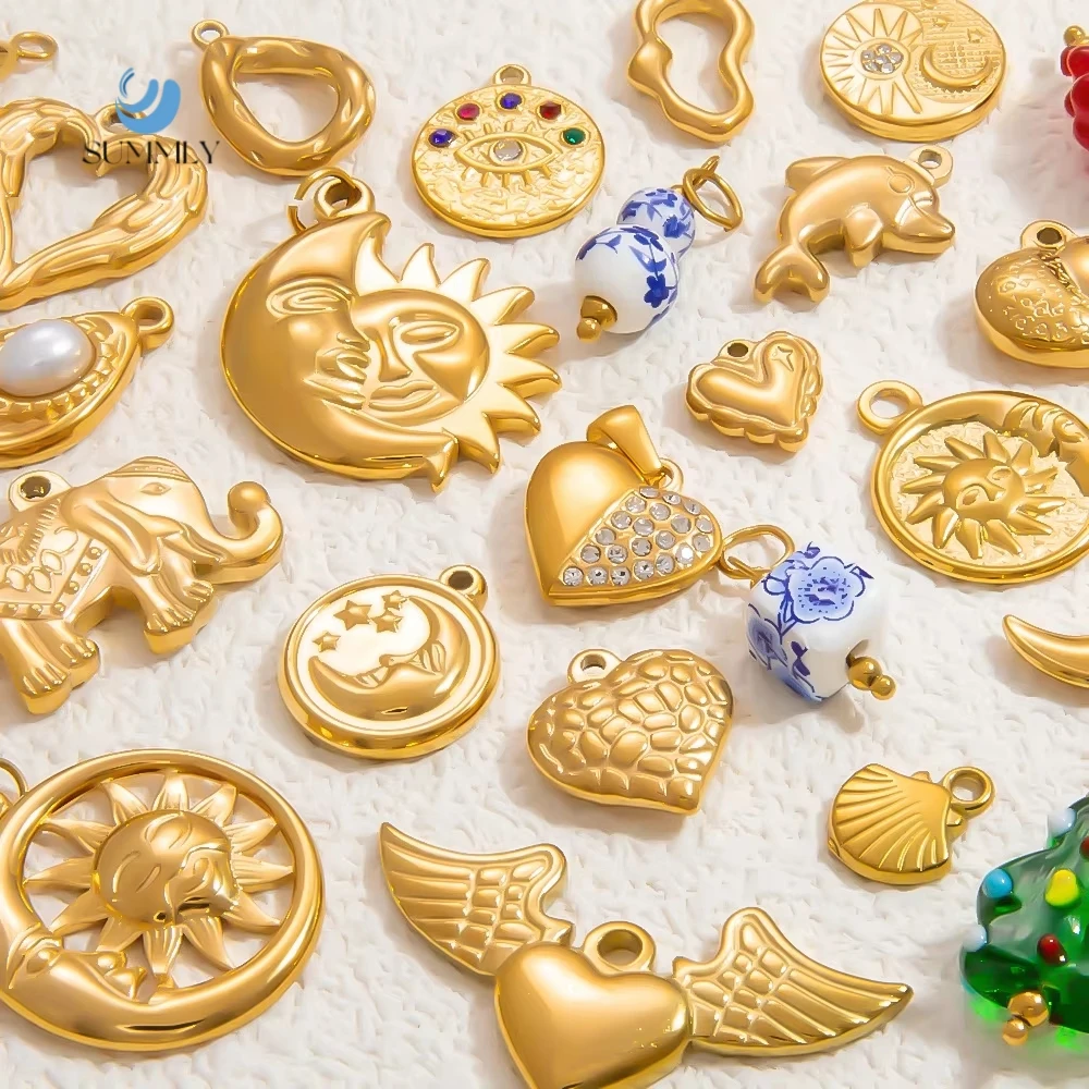 gold plated charm necklace