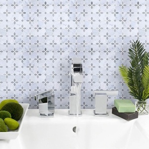 Mezcla de linterna Flor Carrara Mosaico de mosaico de mármol blanco por chorro de agua Mosaico de mosaico irregular Mosaico de <span class=keywords><strong>c</strong></span> - Product Image 4