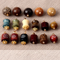 Perles décoratives en bois naturel vintage en forme de baril, boutons grenouille chinois Hanfu, accessoires de fabrication de bijoux, vente en gros