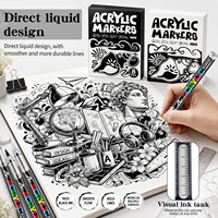 Lot de 8 marqueurs de peinture acrylique blanche en gros, encre liquide, pointe pinceau fibre, stylos surligneurs en vrac pour papier noir et graffiti