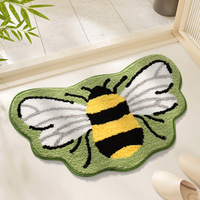 Tapis de bain de dessin animé en forme d'animal mignon Tapis de pied en coton à séchage rapide antidérapant et fortement absorbant Fabriqué à la machine