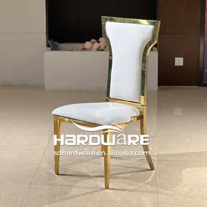 Gold Stainless Steel Caved Back Event Wedding Dining Chair